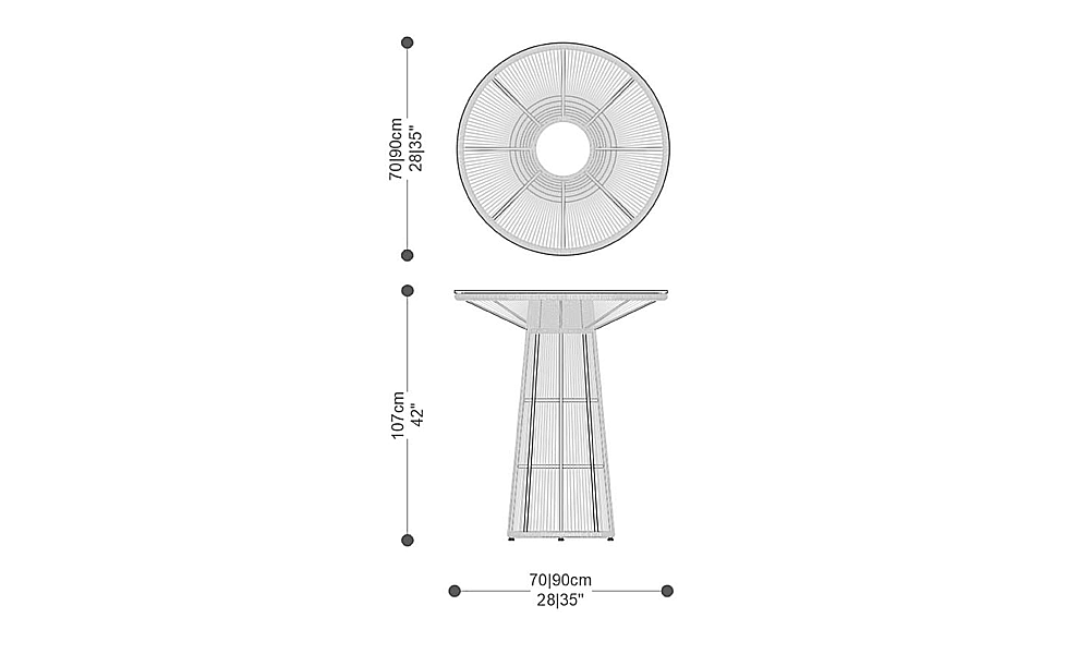 Image of the main dimensions of the product